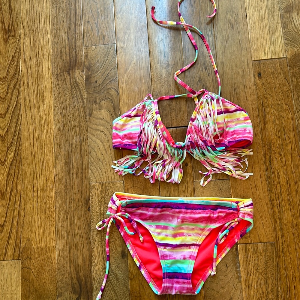 Multi-color Bikini with fringe